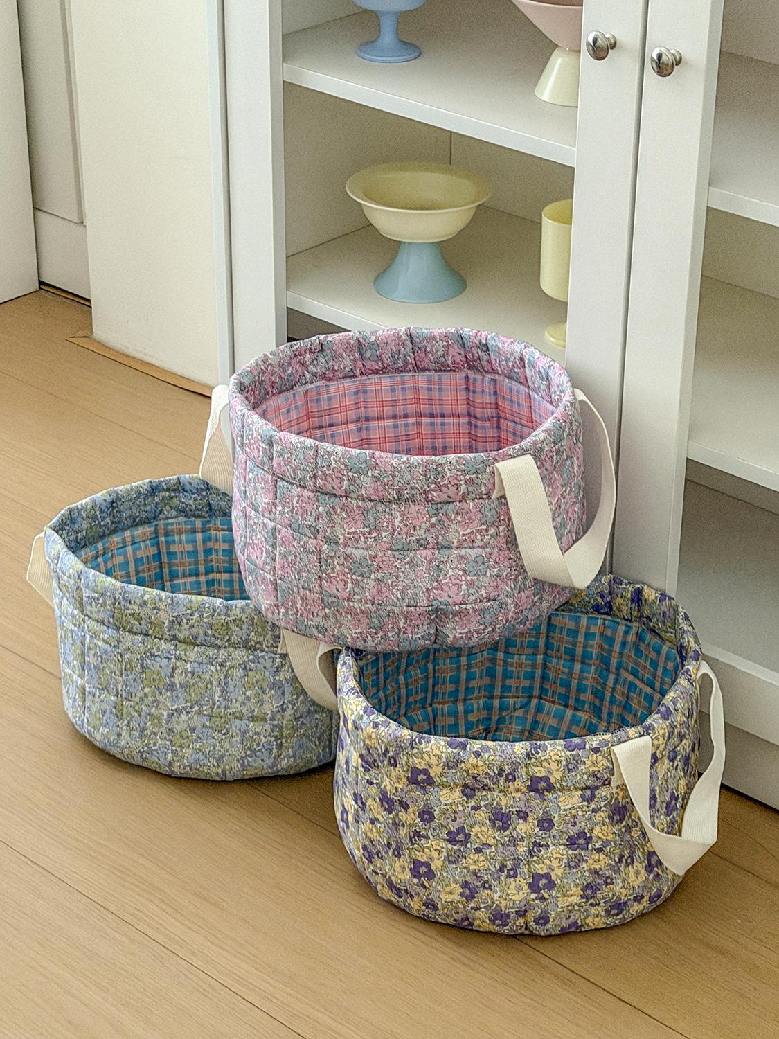 

Spring Flower Storage Basket High Beauty Home Fabric Fresh Fragrant Portable Foldable Storage Basket S
