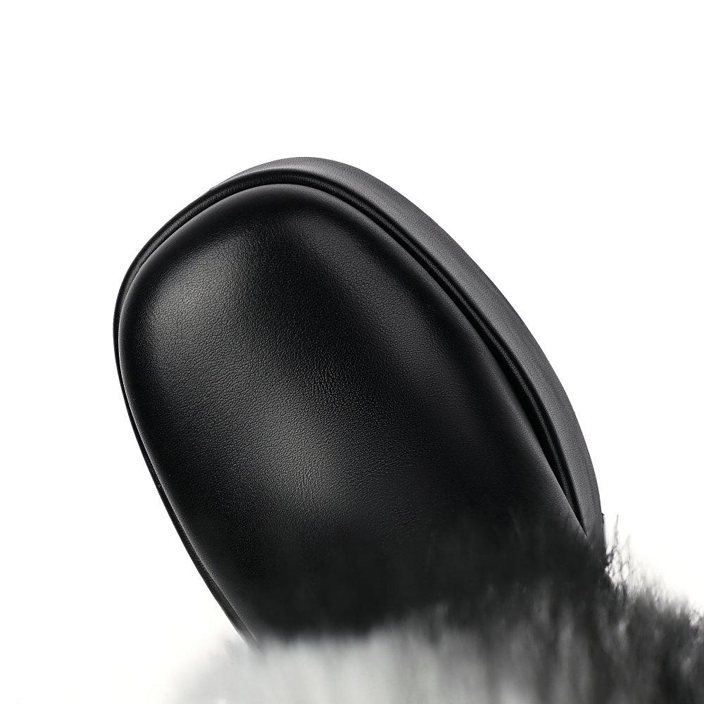 Winter Snow Boots Women's Mid Calf Platform Boots with Warm Fur 2024 Punk Style Leather Wedges Shoes