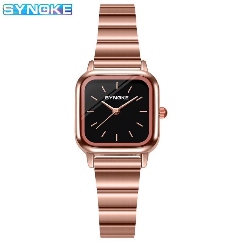 Новый Топ Бренд Модные Маленькие Квадратные Часы Сплав Бамбук Стальной Ремешок Кварцевые Часы Женские Студенческие Часы