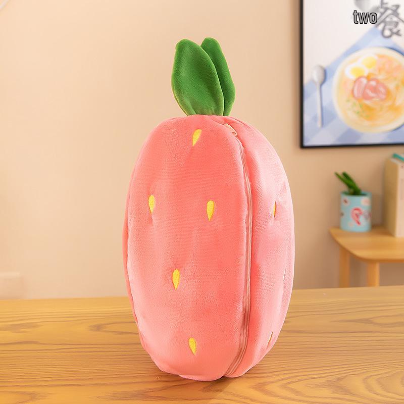 Strawberry Rabbit Plush Toy - Carrot Rabbit Cushion Doll, Perfect Children's Day Gift for Girlfriend