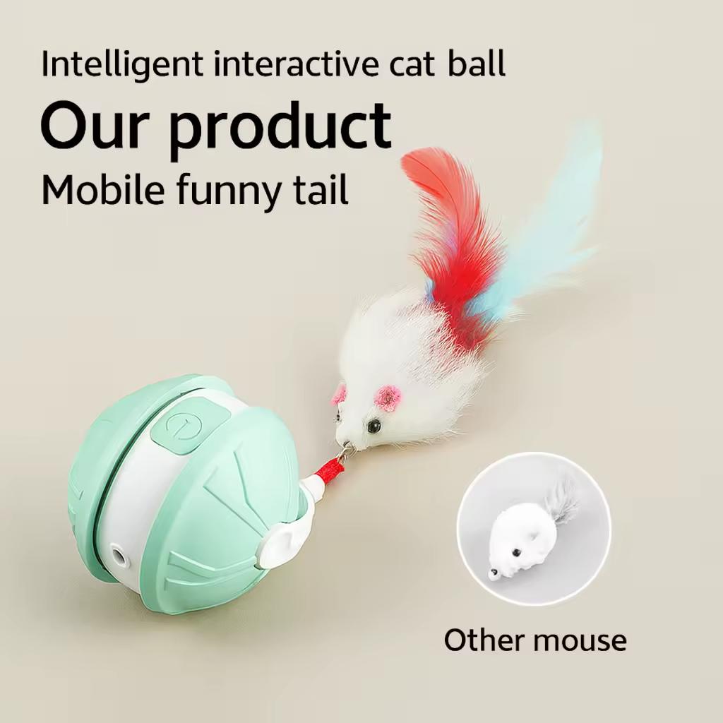Cross-border Best-selling Smart Pet Laser Ball Chew Toy Electric Smart Cat and Dog Toy with Interchangeable Accessories