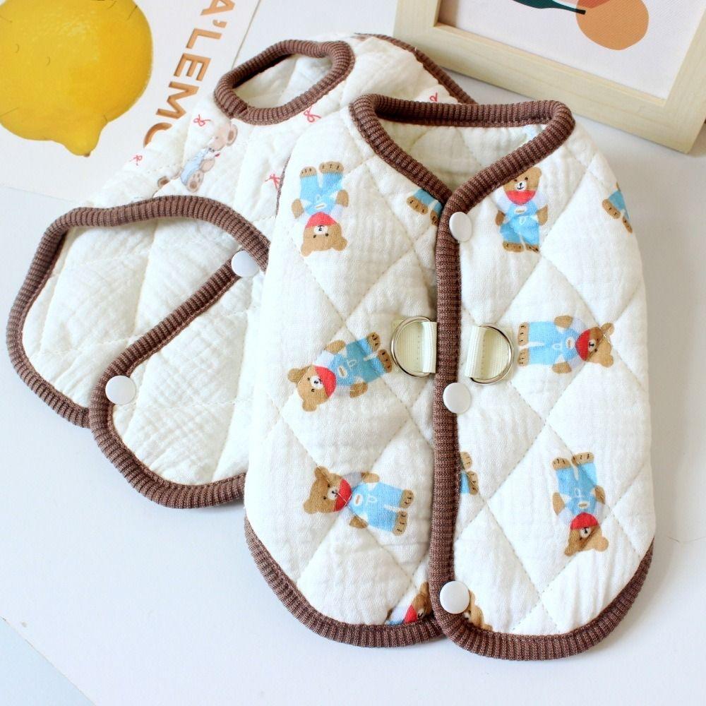 Neue Baumwolle Haustier Hund Kleidung Niedlicher Bär Verdickte Welpenkleidung Weste Winter Warm Katzenkleidung Teddybär Mantel Haustierbedarf