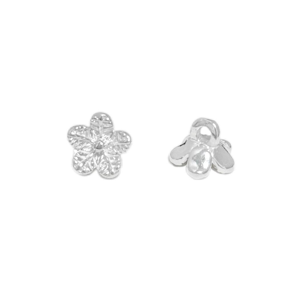S999 Sterling Silver Flower Button Clasps for DIY Bracelets & Necklaces
