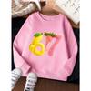 Unisex Kids Crewneck Sweatshirt For Over 4 Years Old Boys Girls Fluffy Banana Peach Shaped Graphic Soft Long Sleeve Pullover Top For 4-12 Children