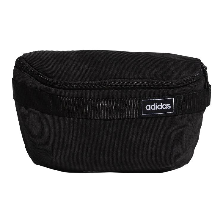 Adidas Zip Closure Corduroy Sling Bag, Fanny Pack Regular Unisex Black Black