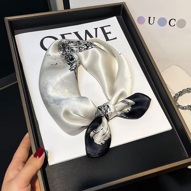 

100% Натуральный Шарф из Натурального Шелка Женский Тутовый Шелк Высокое Качество Квадратный Модный Принт Косынка для Волос Шаль Обертывания Хиджаб Бандана Шарфы Real Silk 53x53cm