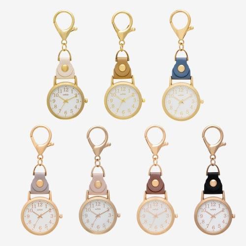 Fieldwork Women's Analog Pocket Watch, Keychain Watch, Lilac, Beige, GY069P-2