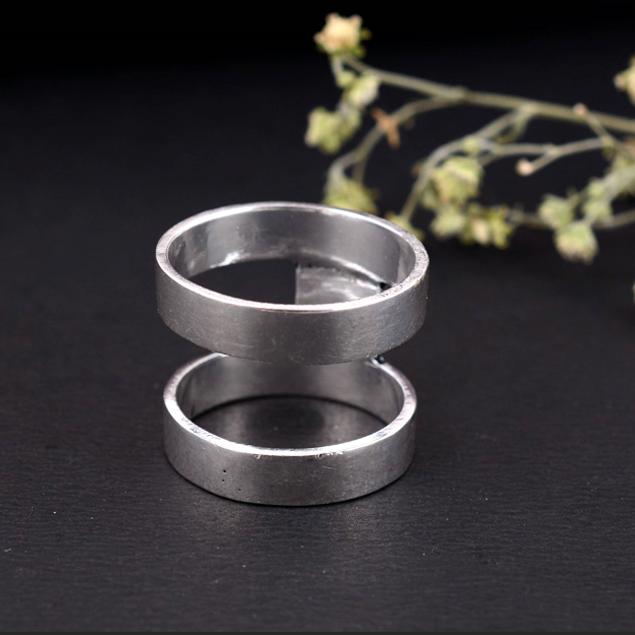 

Handmade Adjustable Silver Arthritis Ring Minimalist Plain Double Band Design Comfortable Therapy Jewelry Gift for Men & Women 7 срібний