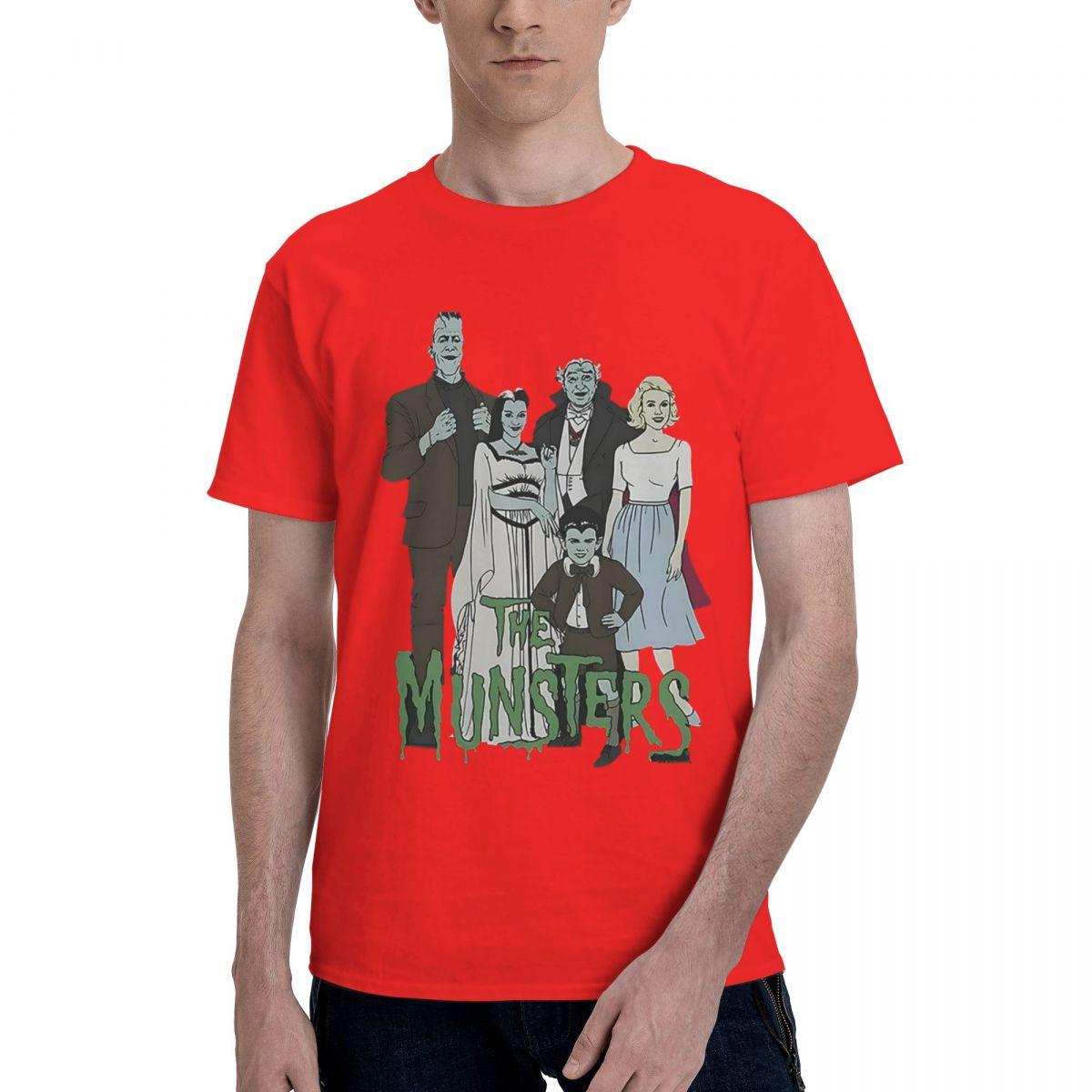 The Munsters Family Graphic 100 Cotton Casual Breathable Confortable Manga Funny Mens TShirt Man Clothes S