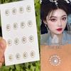 Perlen Stirn- & Gesichts-Diamant-Aufkleber: Augen Make-up & Bühnenaccessoire