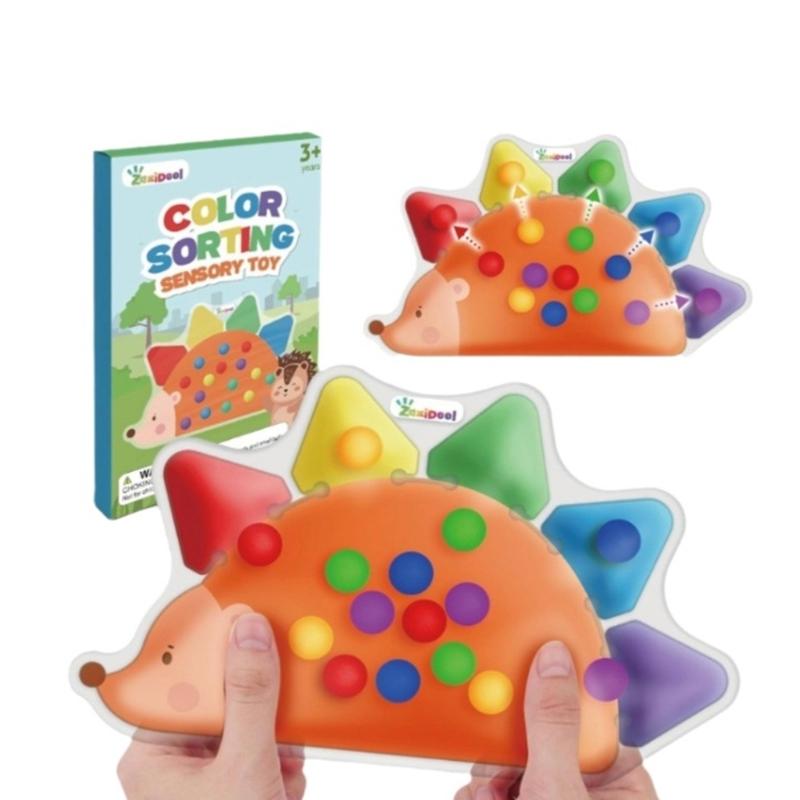 Visual Stimulation Hedgehog Sensory Squeeze Toy For Adult Stress Relief Children Color Sorting PVC Educational Playset