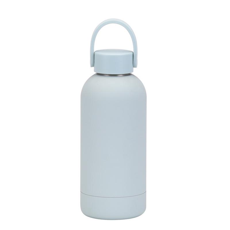 350ml Doppelschichtige Edelstahl-Thermosbecher Tragbarer Griff Einfache Kleine Öffnung Sport-Wasserflasche Outdoor-Wasserbecher