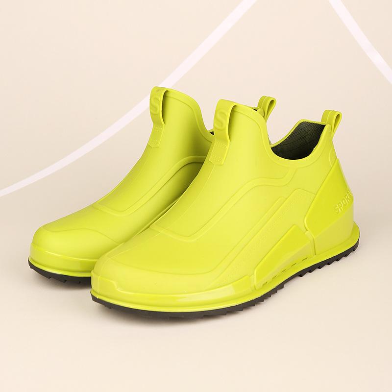 Water Shoes Men's Short Tube Low-top Fashion Rain Shoes Rain Boots Light Mouth Non-slip Rubber Shoes Outdoor Water Boots Trend