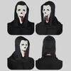 Halloween Horror Ghost Face Mask with Red Tongue, Black Skin, Tongue-Sticking-Out Mask, Party Decoration, Funny Performance Headgear