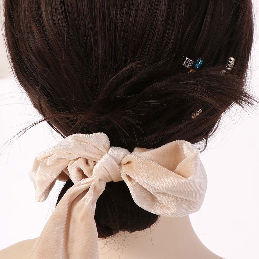 French Style Women Hair Scrunchies Solid Color Large Hair Ropes  Hair Accessory