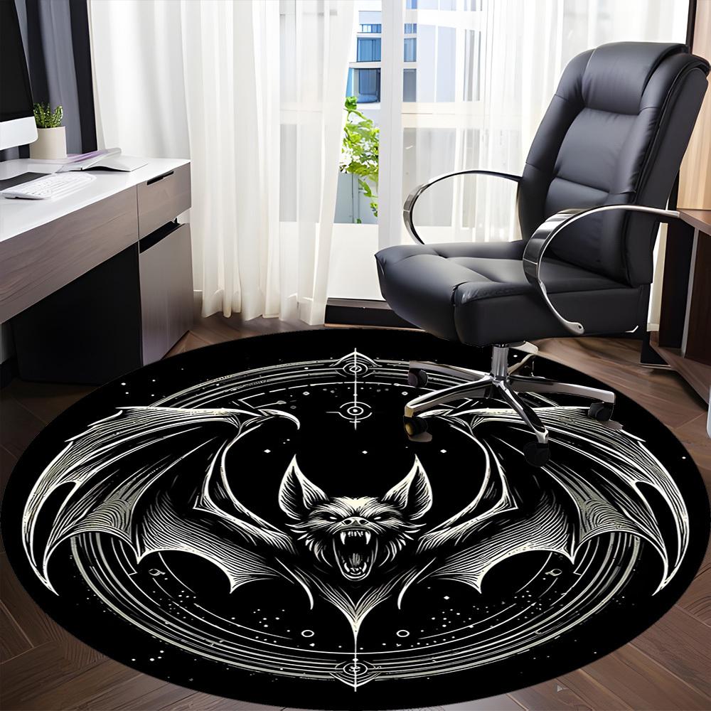 1pc Bat Mystic Office Round Area Rug, Under Office Chairs Bedroom Living Room Home Decor, Room Deco, Available In Various Sizes