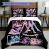 Set copripiumino 3 pezzi (1*Copripiumino + 2*Federe, Senza Nucleo),Set Biancheria da Letto con Stampa KPop Demon Hunters, Decorazione Camera da Letto, Stagione Unica, Regalo di Compleanno