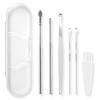 Yizika 6 Pieces Ear Wax Removal Smooth Stainless Steel Kit, Ear Curette Safety Cleaner with White Brush and Storage Box with Coil Spring Cleaner