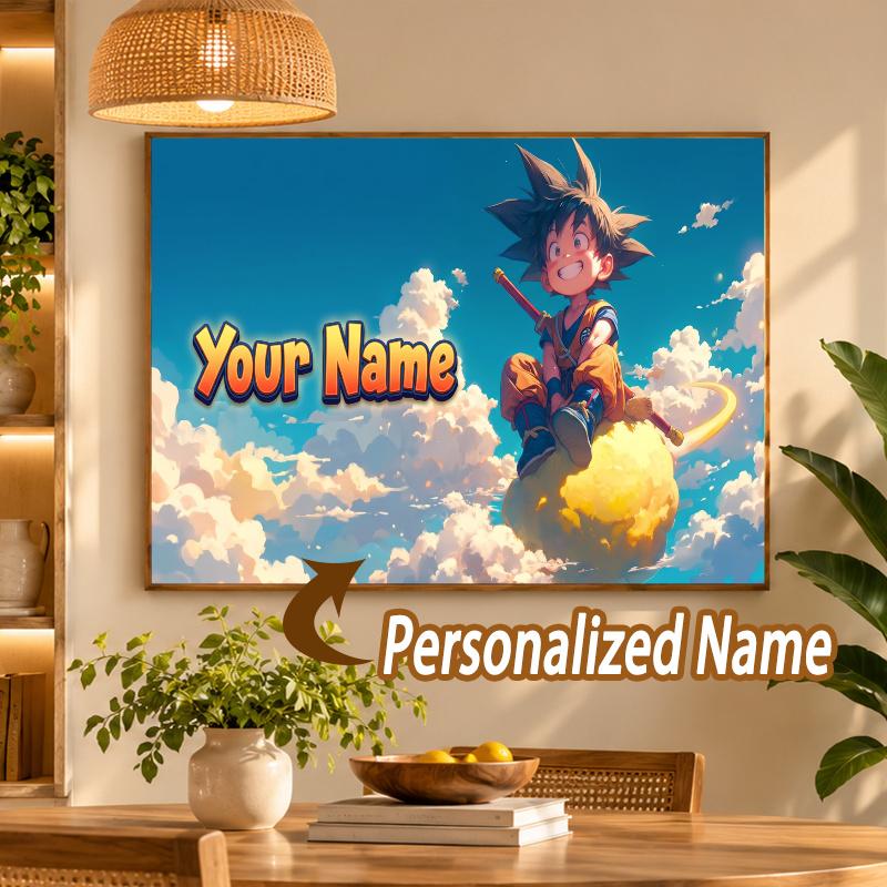 Dragon Ball Goku Custom Name Diamond Painting Personalized 5D Full Drill DIY Diamond Art Home Decor