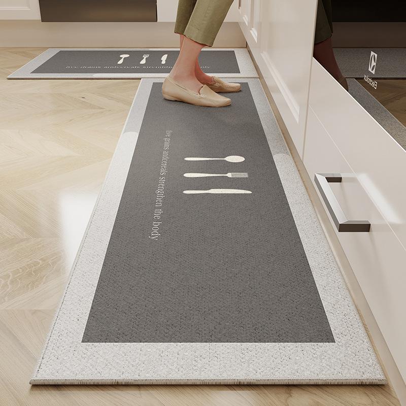 1/2 szt. Kreskówkowy łatwy w utrzymaniu dywanik kuchenny do domu, długi dywan z kryształowego aksamitu, odporny na zabrudzenia i antypoślizgowy dywanik podłogowy