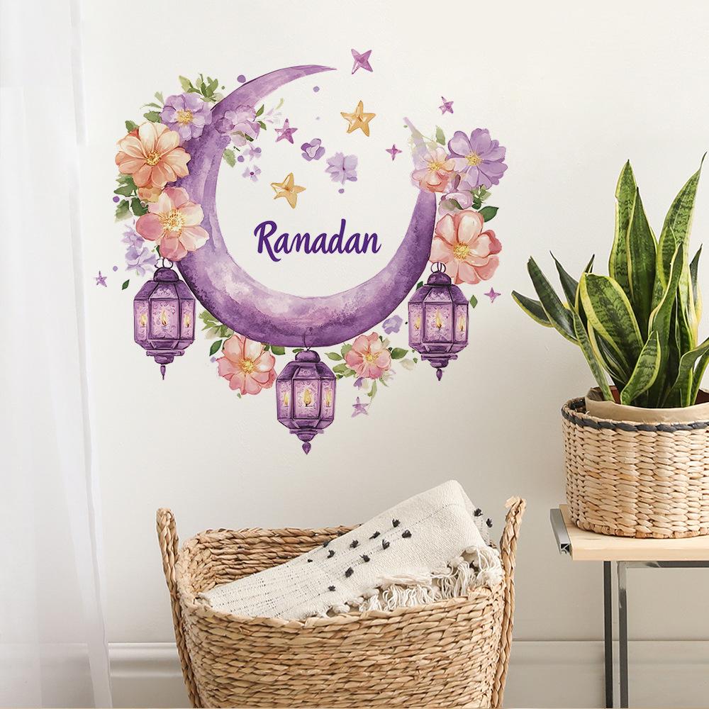 Kreativer Mond Lila Kronleuchter Hängedekorationen Schlafzimmer Wohnzimmer Heimhintergrund Verschönerung Dekoration Wandaufkleber