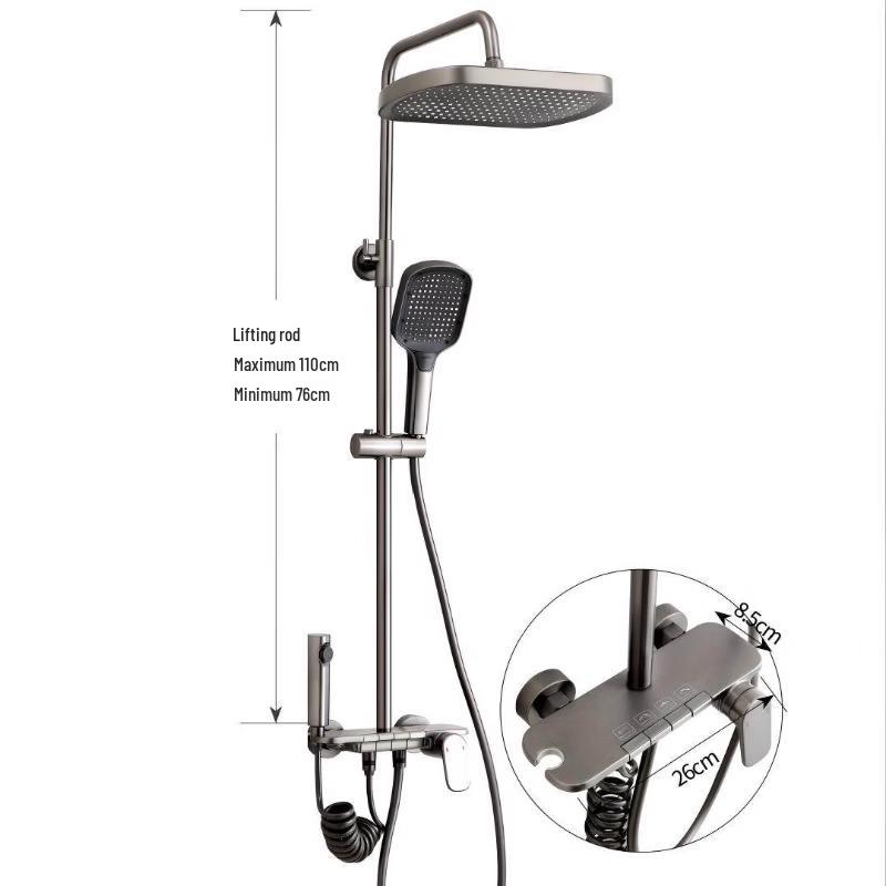 Yuanbin Yanno Wall-Mounted Brass Round Shower Set