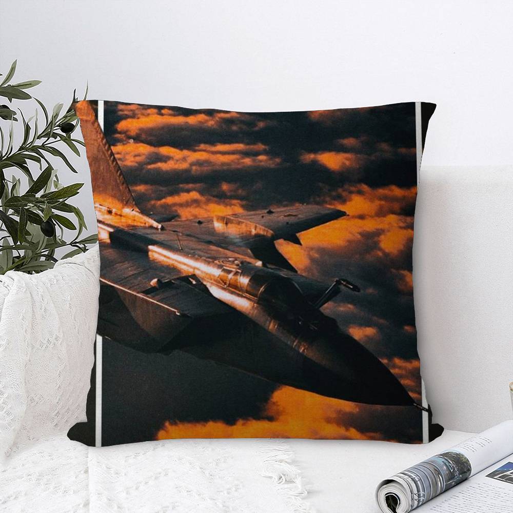 Modern Militärflygplans Kudde Gåva Hemmakontor Dekoration Sovrum Soffa Bil Kuddfodral Fodral 45x45