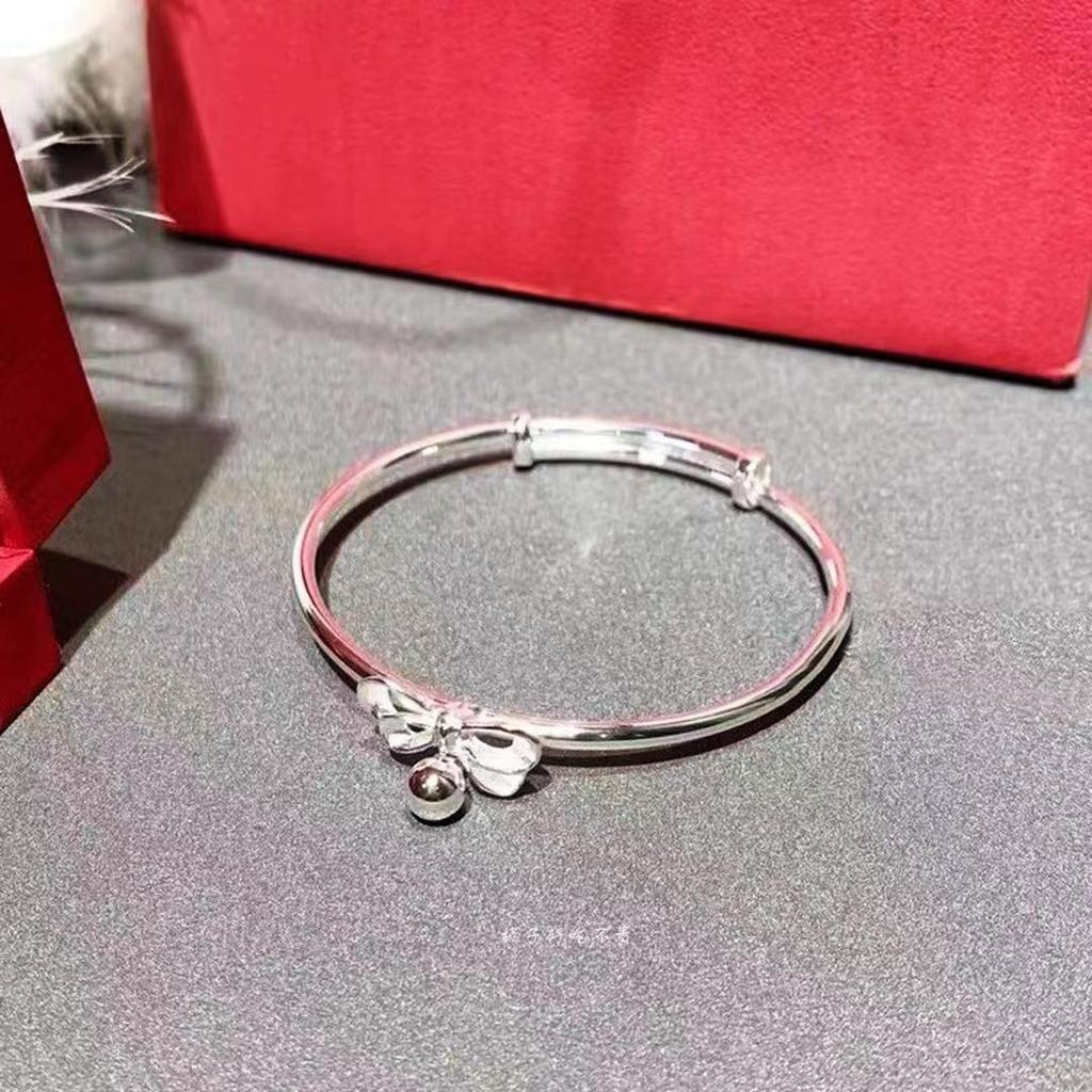 Silver-Plated Bowknot Bell Bracelet - Stylish Gift for Women and Female Students