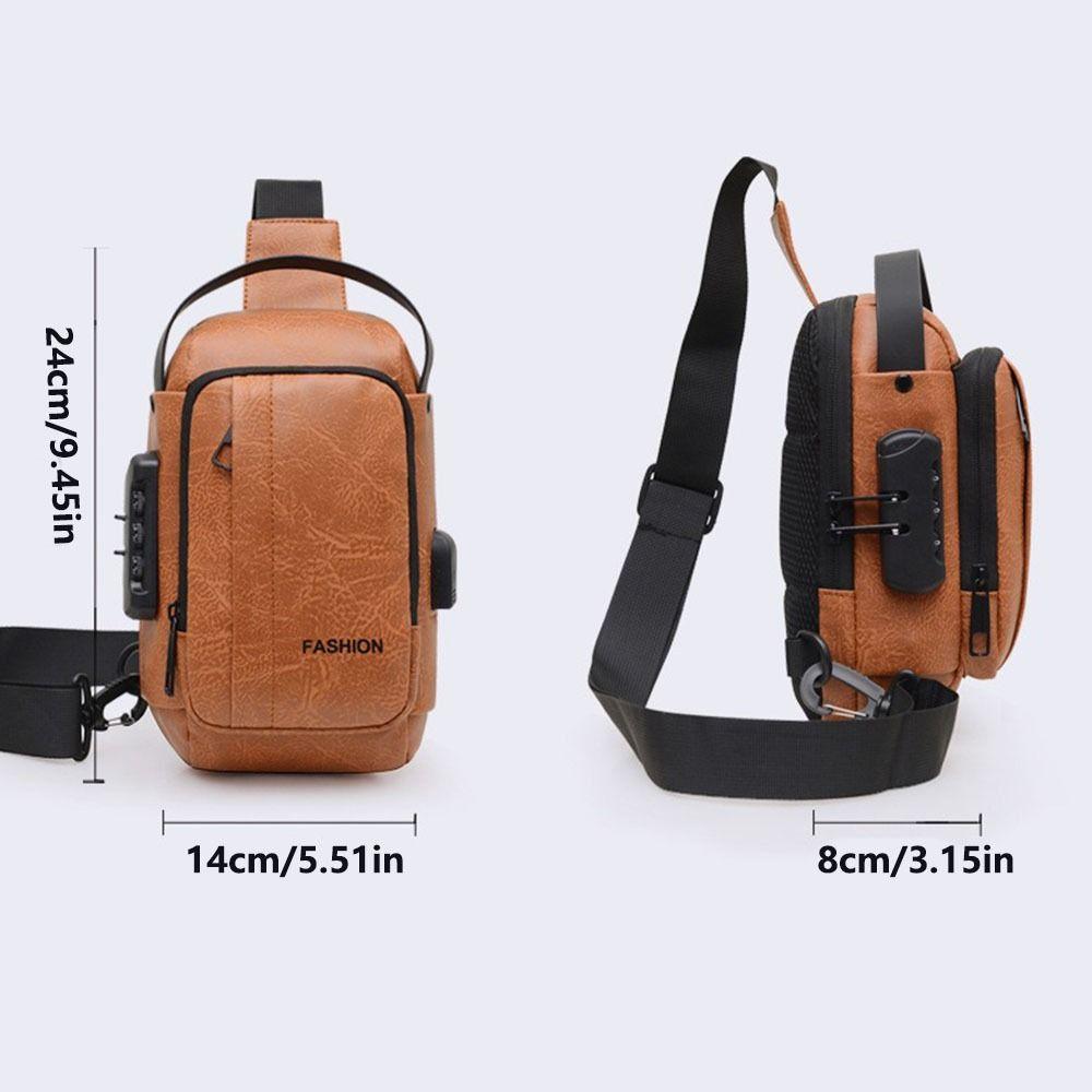 Anti-Theft Men's Crossbody Sling Bag Waterproof Single Shoulder Bag Men's Chest Bag  Business