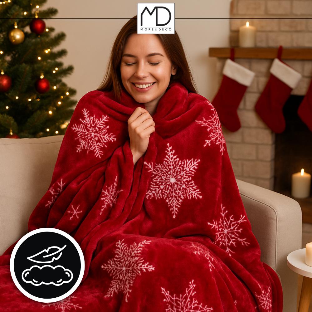 Christmas blanket, Christmas blanket, snowflake blanket, red, Christmas gift