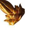 3D Printed Buddha Hand And Lotus Flower Ornament, Lotus Base Buddha Hand Statue, Chinese Style Zen Decoration for Home Office Tea Room Decor