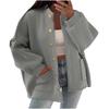 Women Jacket Stand Collar Coats With Pockets