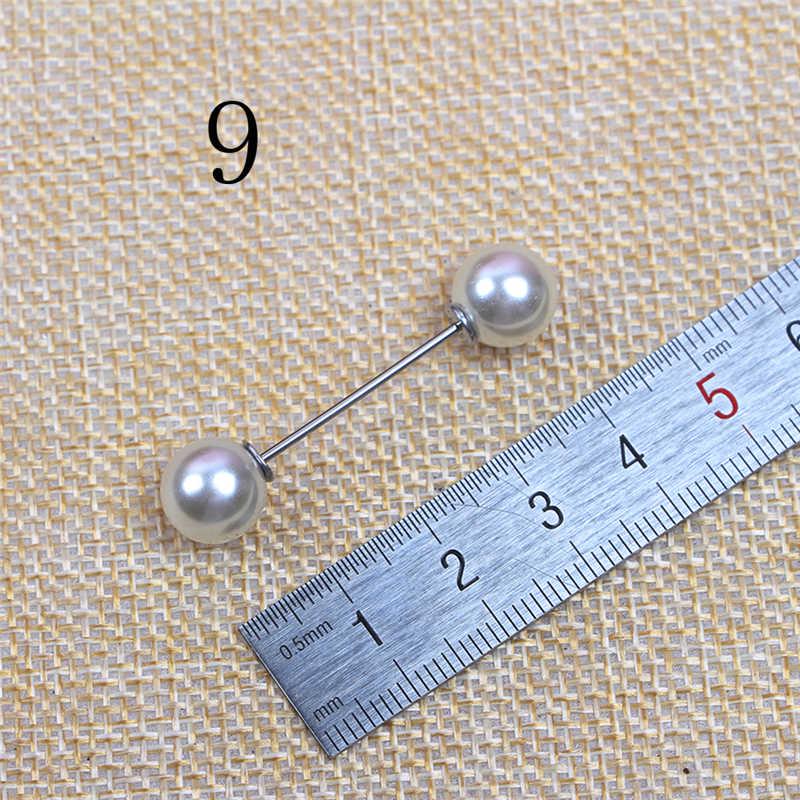 

Аксессуары для манжет, универсальная игла, двусторонняя булавка с прорезями, жемчужная брошь-мутиара A9 белый