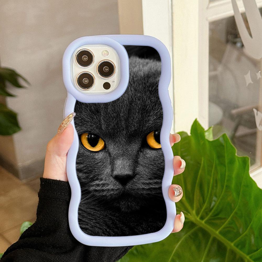 

Чехлы для телефонов LZ3 Black Cat Green Eyes Wave из силикона для Samsung A15 S23 FE S24 Ultra A34 A54 A14 Motorola G32 OnePlus Soft Cover OnePlus Nord CE 3 Lite