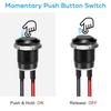 10PCS 12mm Momentary Push Button Switch, Mini Round Pushbutton Switches with Pre-Wired, Without LED, for Car Boat, Black