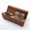 Retro “Weave & Gaze” Adjustable Open Ring For Men Women Gothic Punk Edgy Silver-plated Copper  Couple Accessories Gift