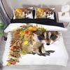 Animal Style Bedding Duvet Cover Set Super Soft Cosy Comfy Cute Fox Autumn Leaf Design Duvet Set with Matching Pillowcases 75*50