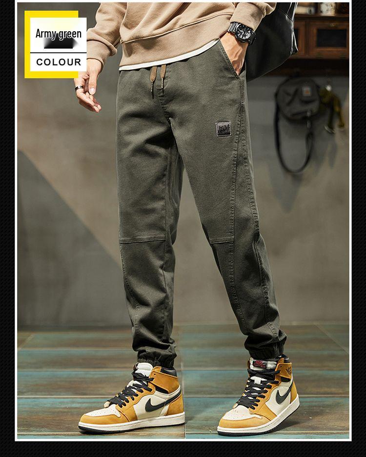 Pánské trendy značkové 2025 podzim/zima plus sametové tepláky - volné, všestranné, sportovní ležérní kalhoty