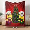 1Pc Happy Minions Holiday Wreath Blanket Soft Throw Blanket For Home Bedroom Bed Sofa Travel Office Solid Christmas Blanket