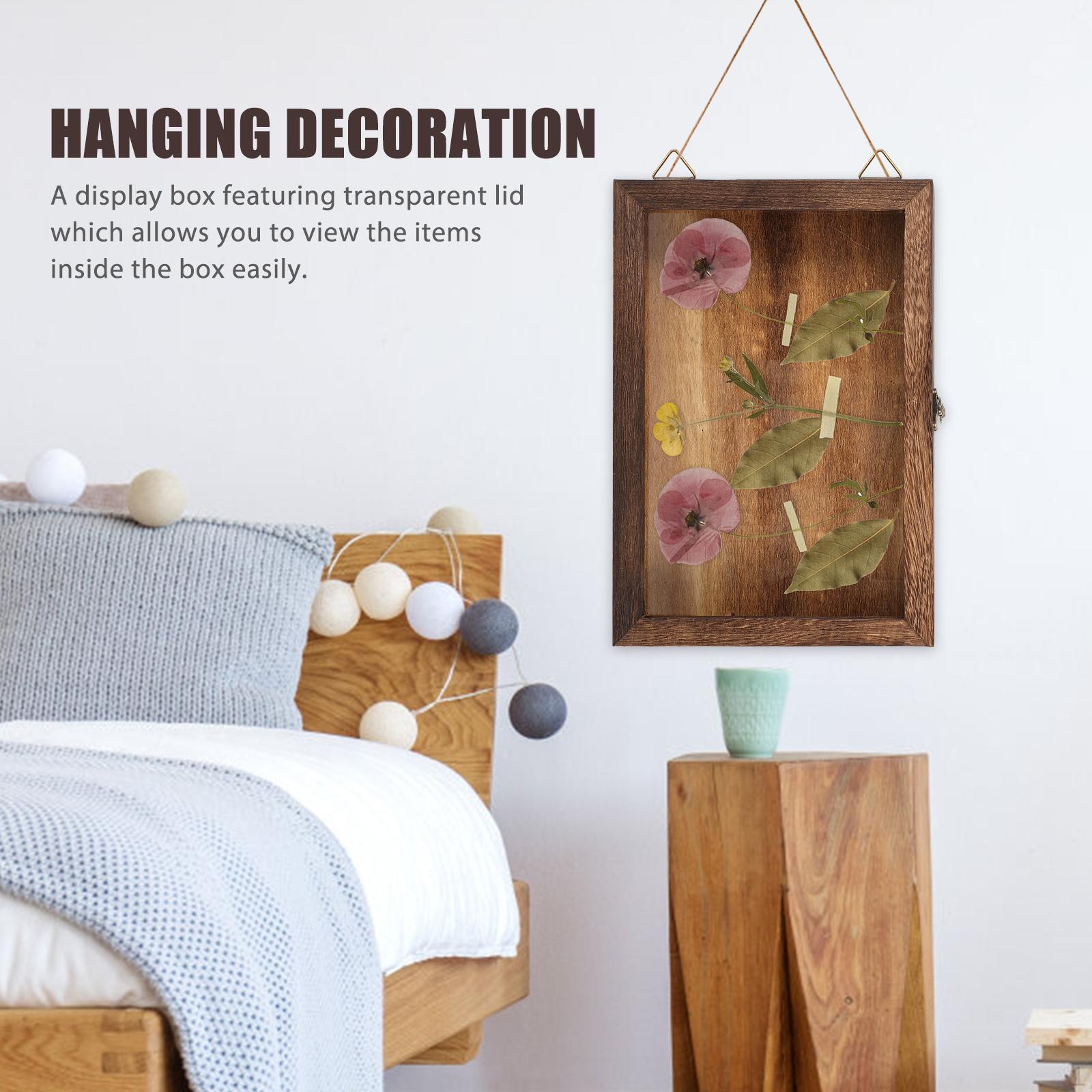 

Прямоугольная деревянная витрина для сухоцветов с прозрачной крышкой 31cmx22cmx4CM