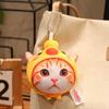 Food Style Kitten Pendant Plush Cartoon Cat Doll Gifts Keyring Pendant  Bag Hanging Ornament