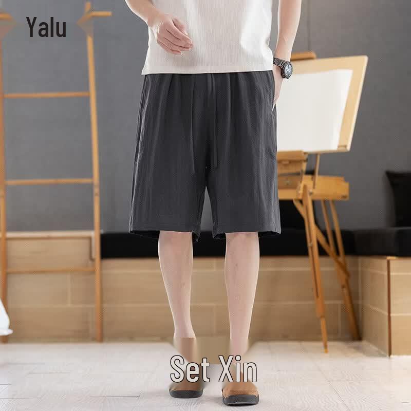 Men s Ya Lu Linen Blend Summer Casual Shorts 2XL