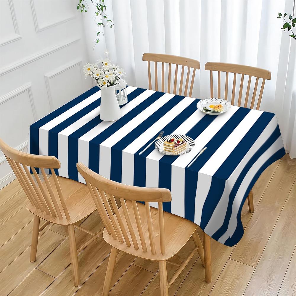 Striped Tablecloth Orange & Pink Green Black Blue Stripes Durable Rectangular Table Cover Kitchen Dining Table Cloth Home Decor