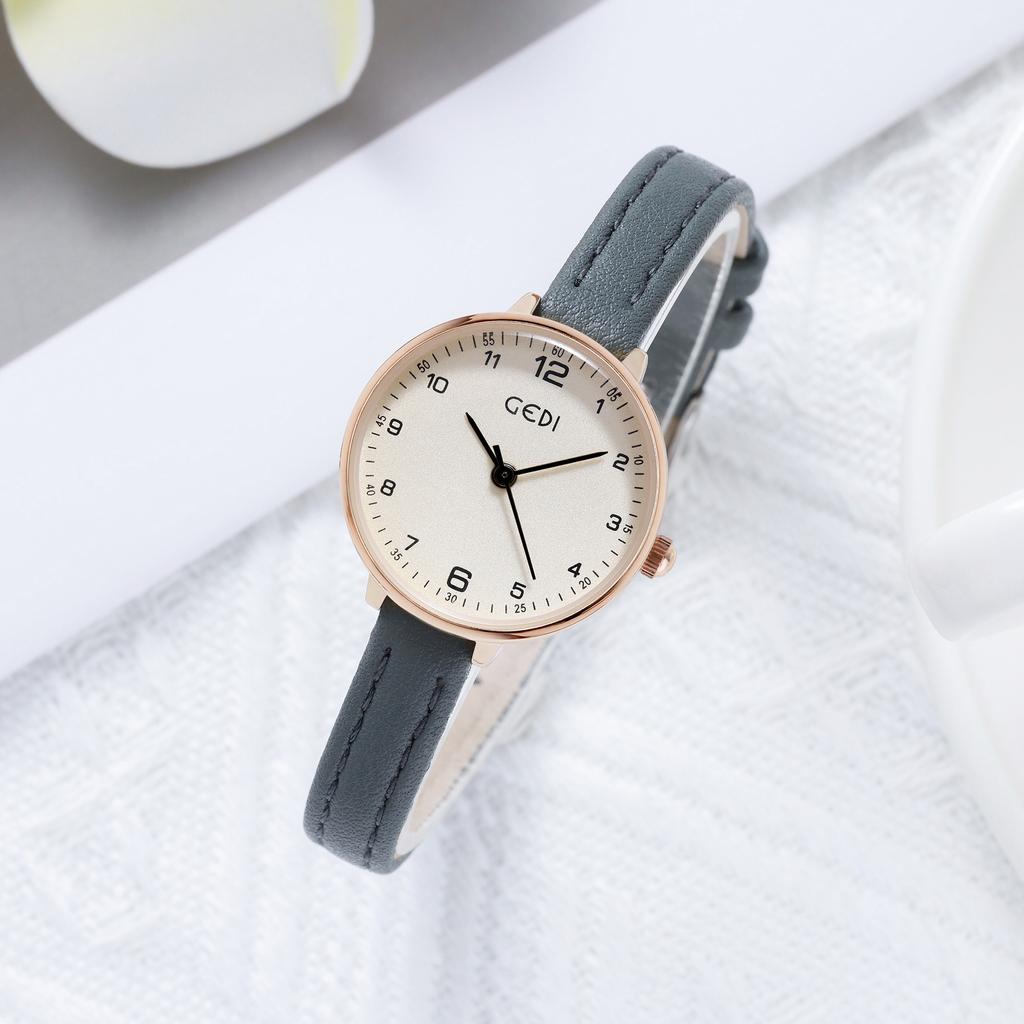 Simple Niche Student Watch Retro Compact Disc Belt Watch Women'S Premium Quartz Watch