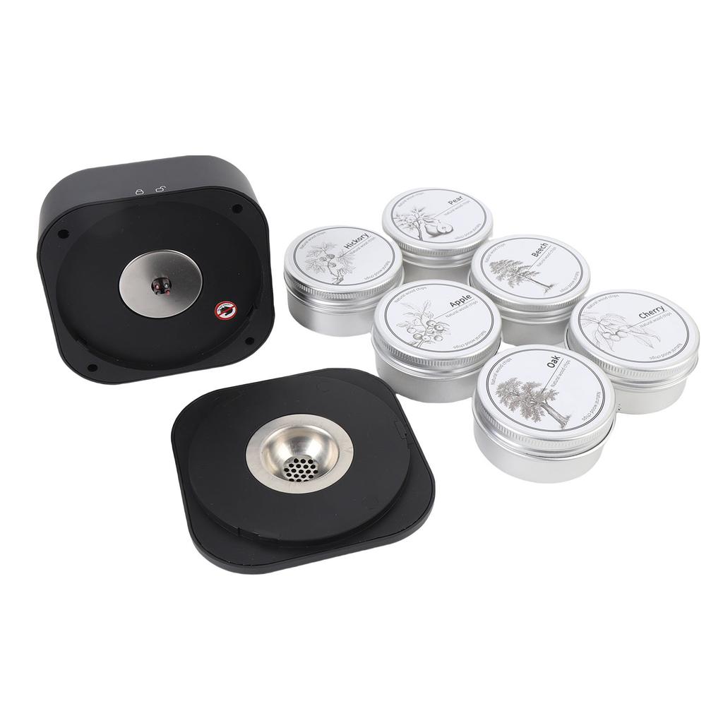 Electric Whiskey Smoker Kit with 6 Wood Chips Rechargeable Cocktail Smoker Drink Smoker Kit Birthday Present for Men Dad Husband