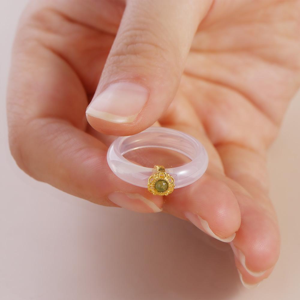 Clouds Imitation  Chinese Style Ring Chalcedony Finger Ring Women's Accessories Flowers  Ring