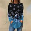 Autumn Women Long Sleeve Oversized T Shirt O Neck Print Tops Ladies Clothing