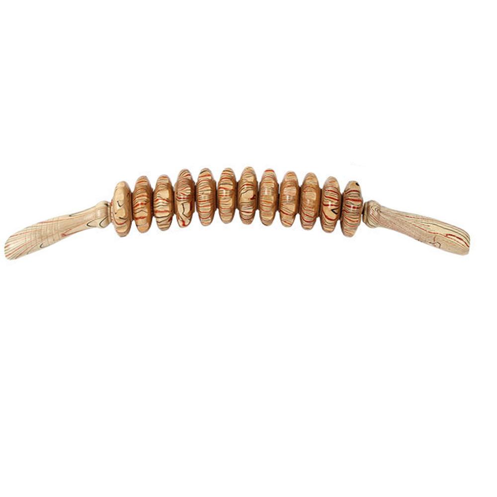 1Pcs Wooden Roller Massage Stick,Solid Wood Massager,Full Body Massage,Abdominal And Back Massage Stick,Solid Wood Handle