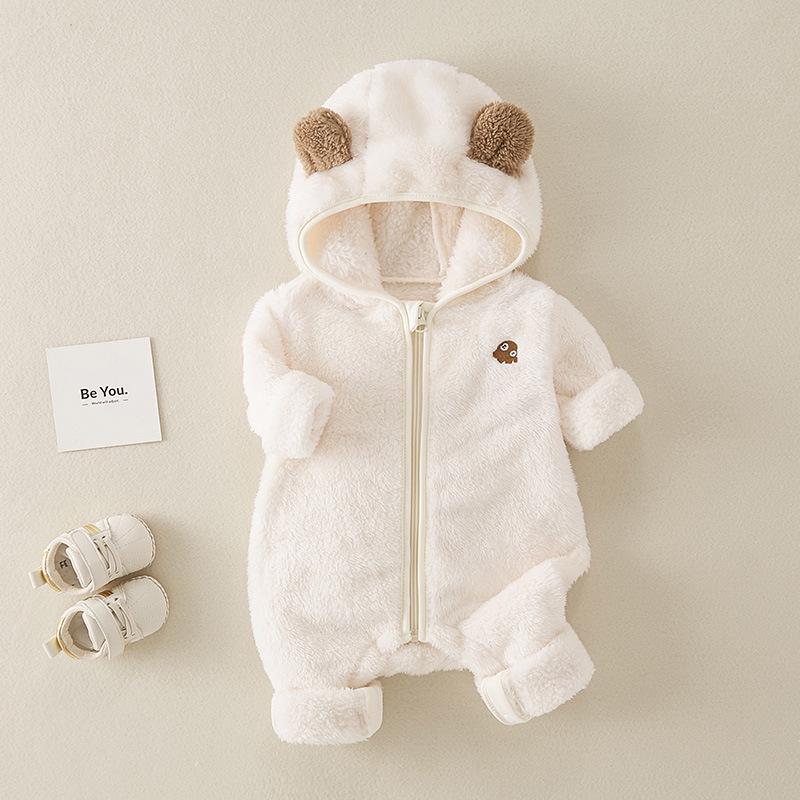 Baby Fleece Onesie: Autumn/Winter Double-Sided Flannel Romper