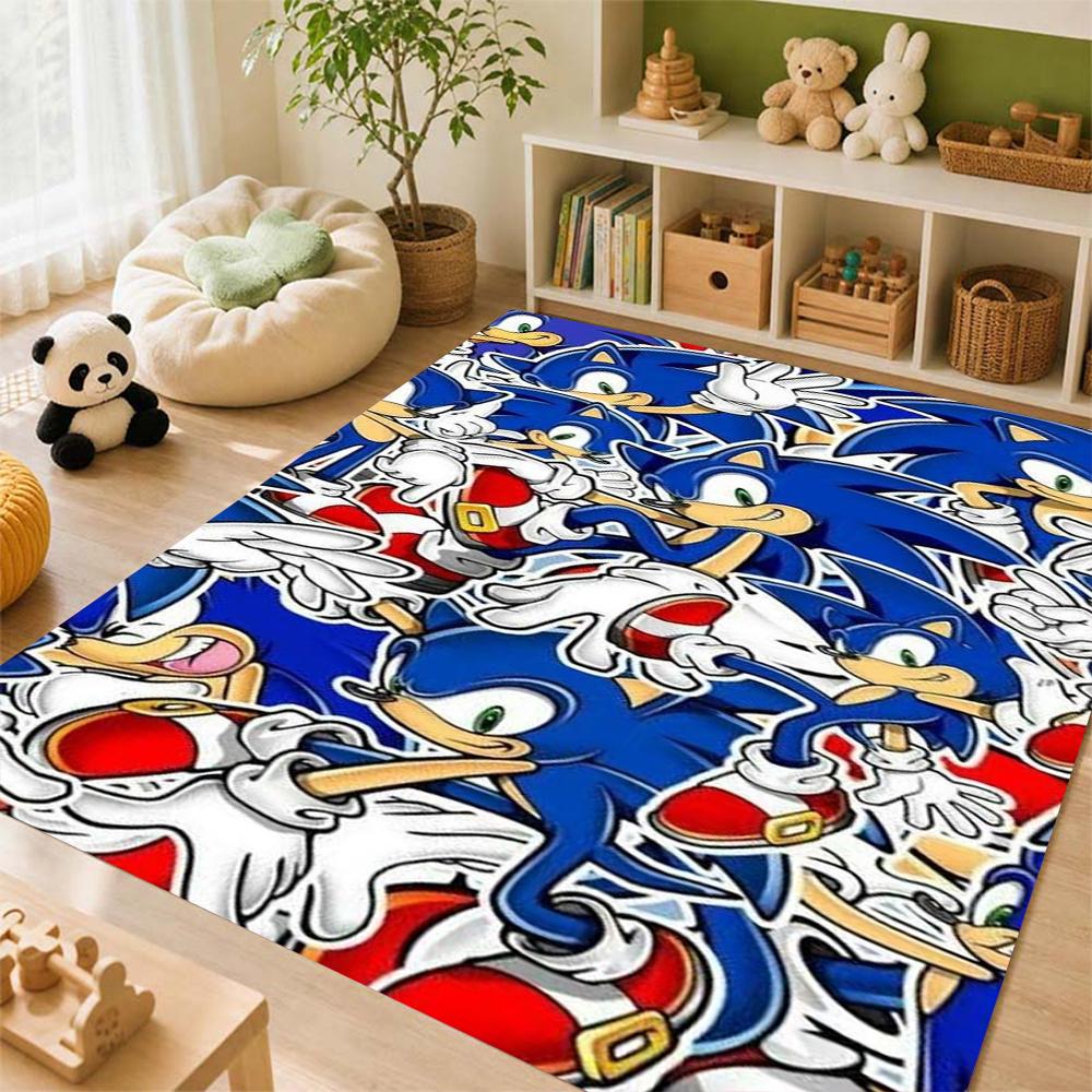 Sonic Hedgehog Carpet Floor Mat Shaggy Rug 8X10 Rug Kids Room Rug Kitchen Floor Mat Fast Drying